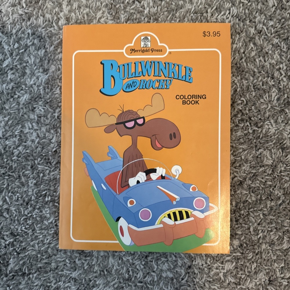 1990 BULLWINKLE AND ROCKY Coloring Book FN- ‎ Merrigold Press